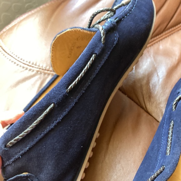 Cancun, Finsbury the smart shoes, blue suede, moccasins men’s size 8 slip ons - Picture 14 of 15